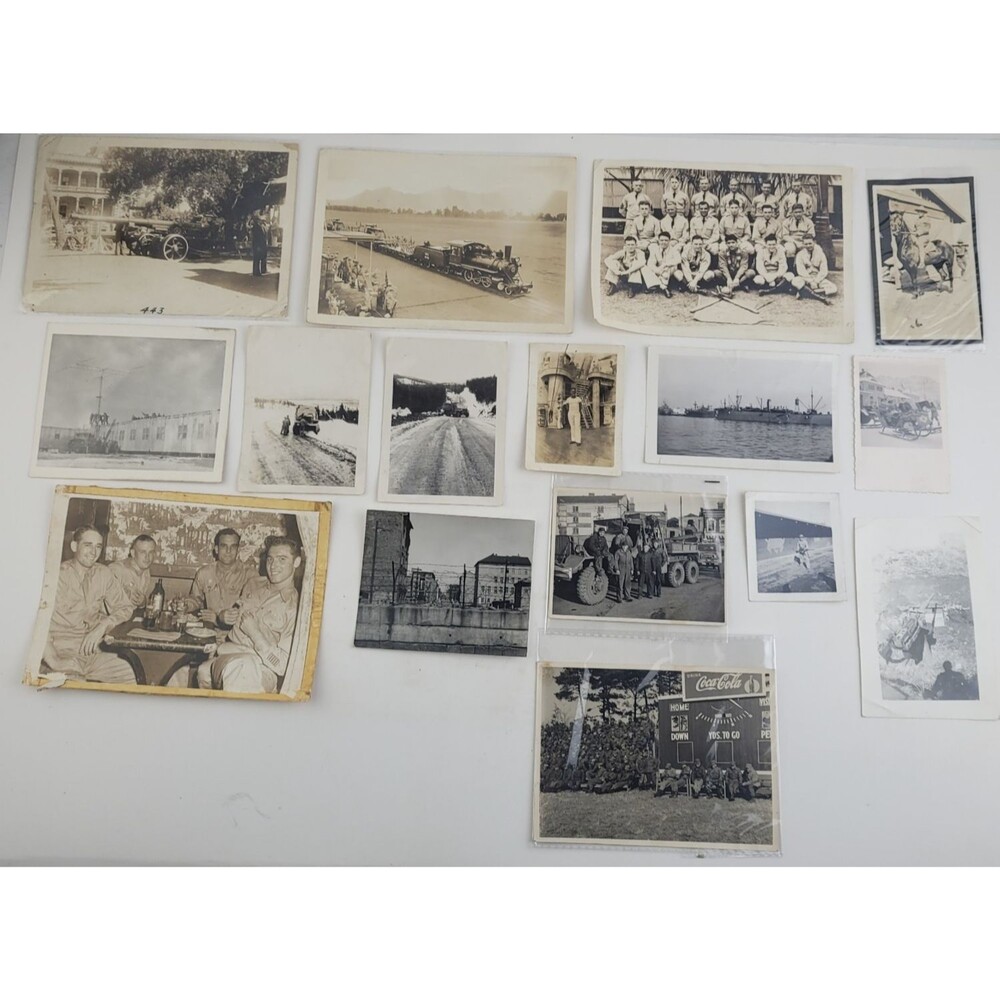 Lot Of 16 World War II Military Photographs, Soldiers, Ships & People